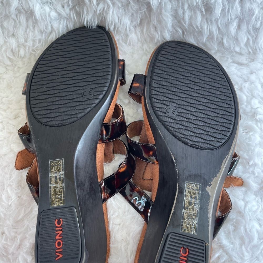 VIONIC RADIA Tortoise Patent Adjustable Strap Wed… - image 7